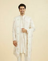 Warm White Elegance Open Sherwani